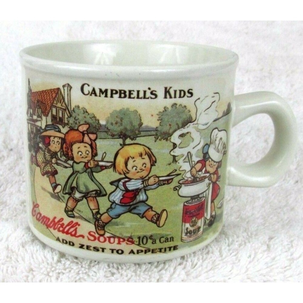 Coffee Mug Campbell's Kids postcard - Replica 1910 Campbell's Soup Co. West Wood